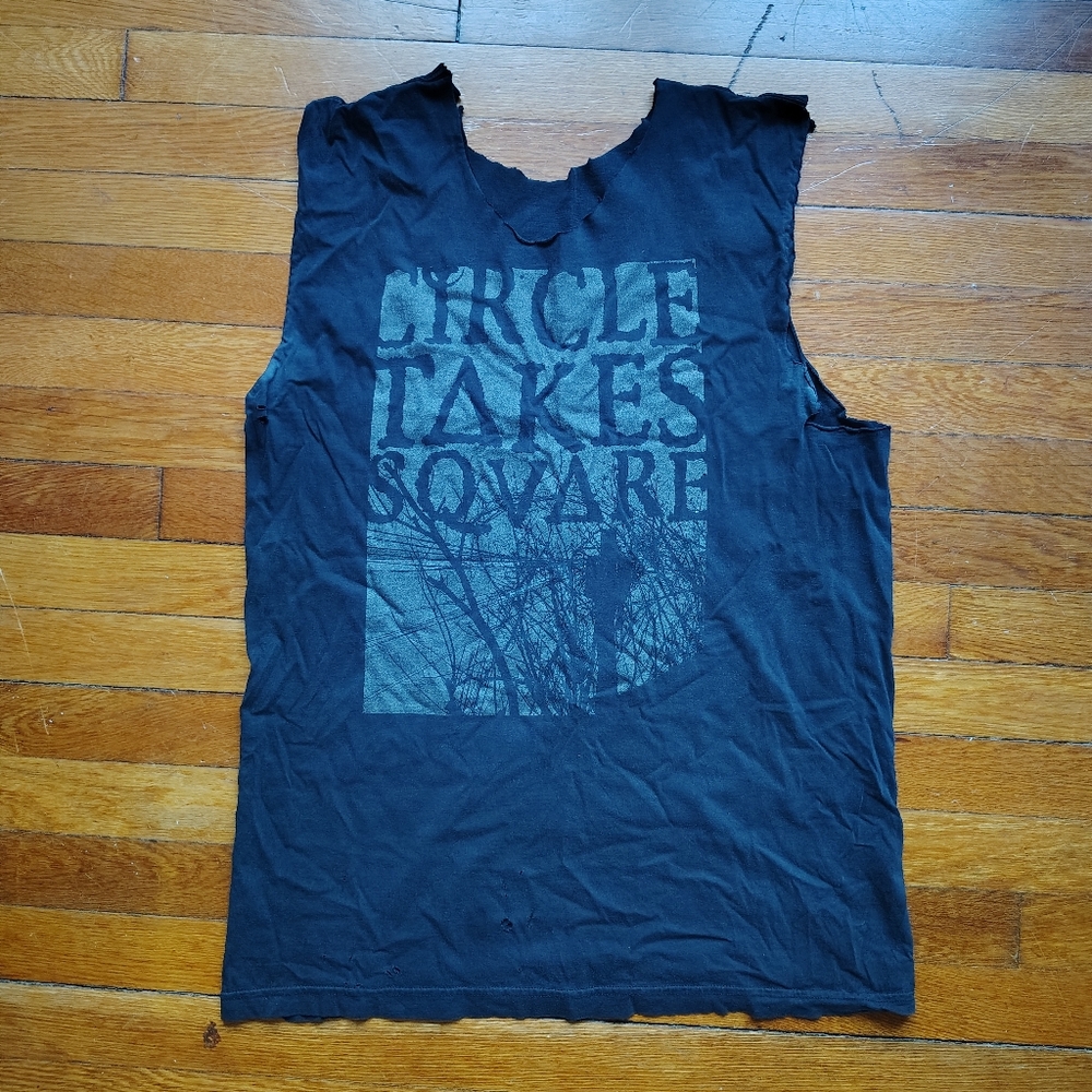 Circle Takes the Square T-Shirt L Screamo Post Hardcore Band Tee WORN DISTRESSED